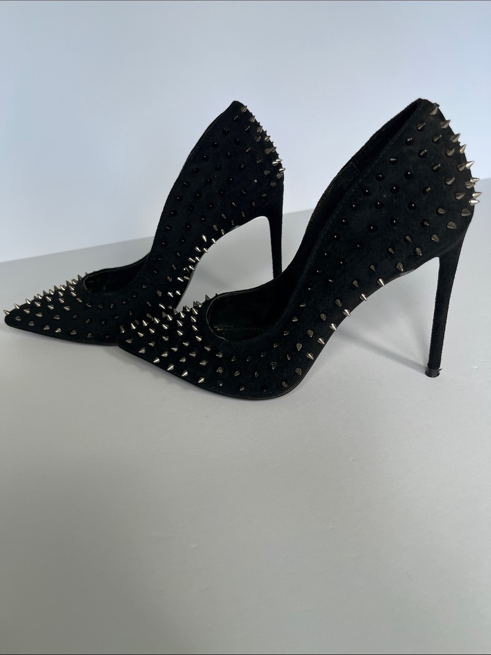 Steve Madden Black Studded Pointed-Toe Flats - Picture 4 of 8
